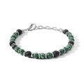 Comete Bracciale in Acciaio con Malachite e Pietra Lavica – UBR1144