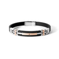 Comete Bracciale in acciaio con trattamento PVD nero e rosè – UBR581