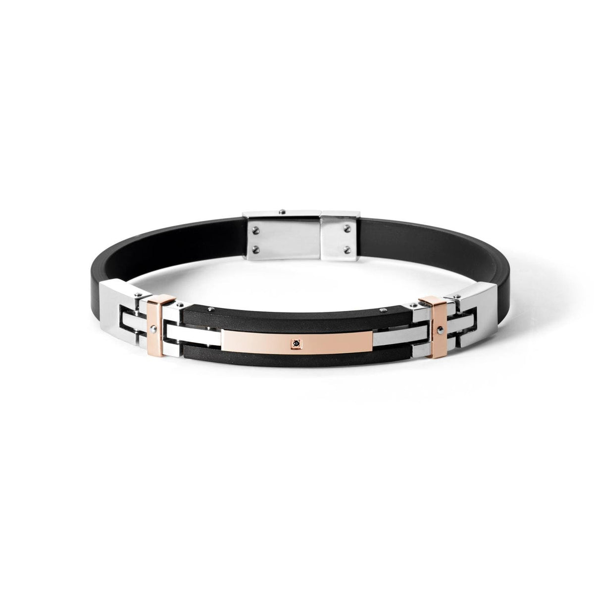 Comete Bracciale in acciaio con trattamento PVD nero e rosè – UBR581