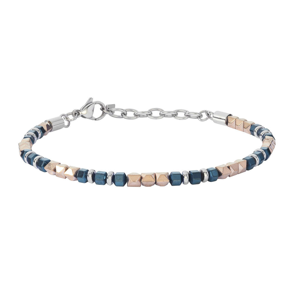 Comete Bracciale in Acciaio, Ematite, PVD blu e rosè – UBR1226