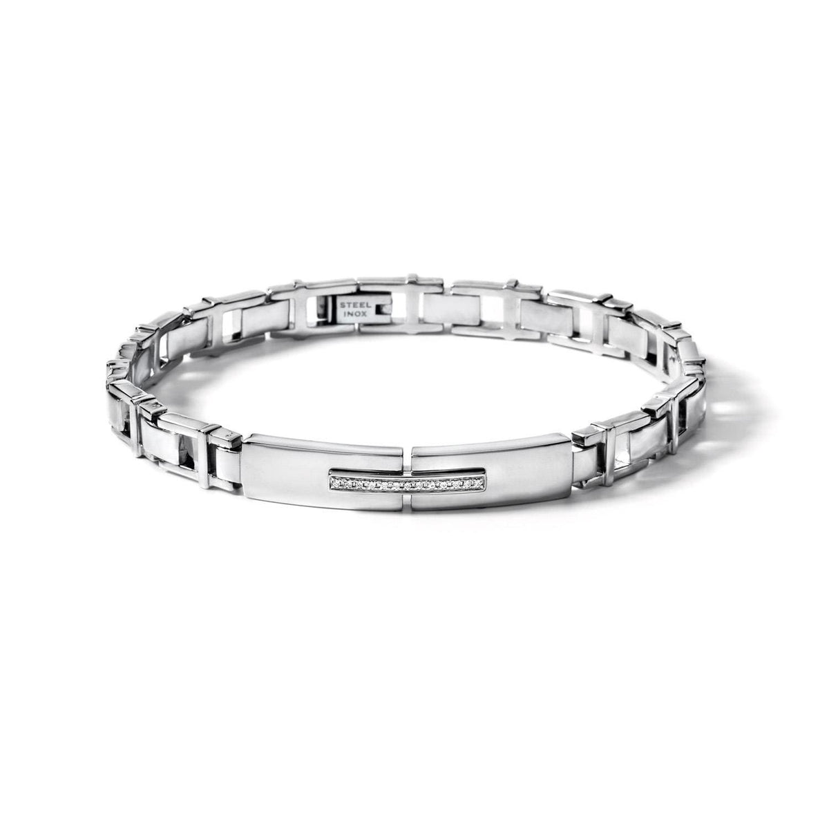 Comete Bracciale in Acciaio lucido e Diamanti bianchi – UBR366