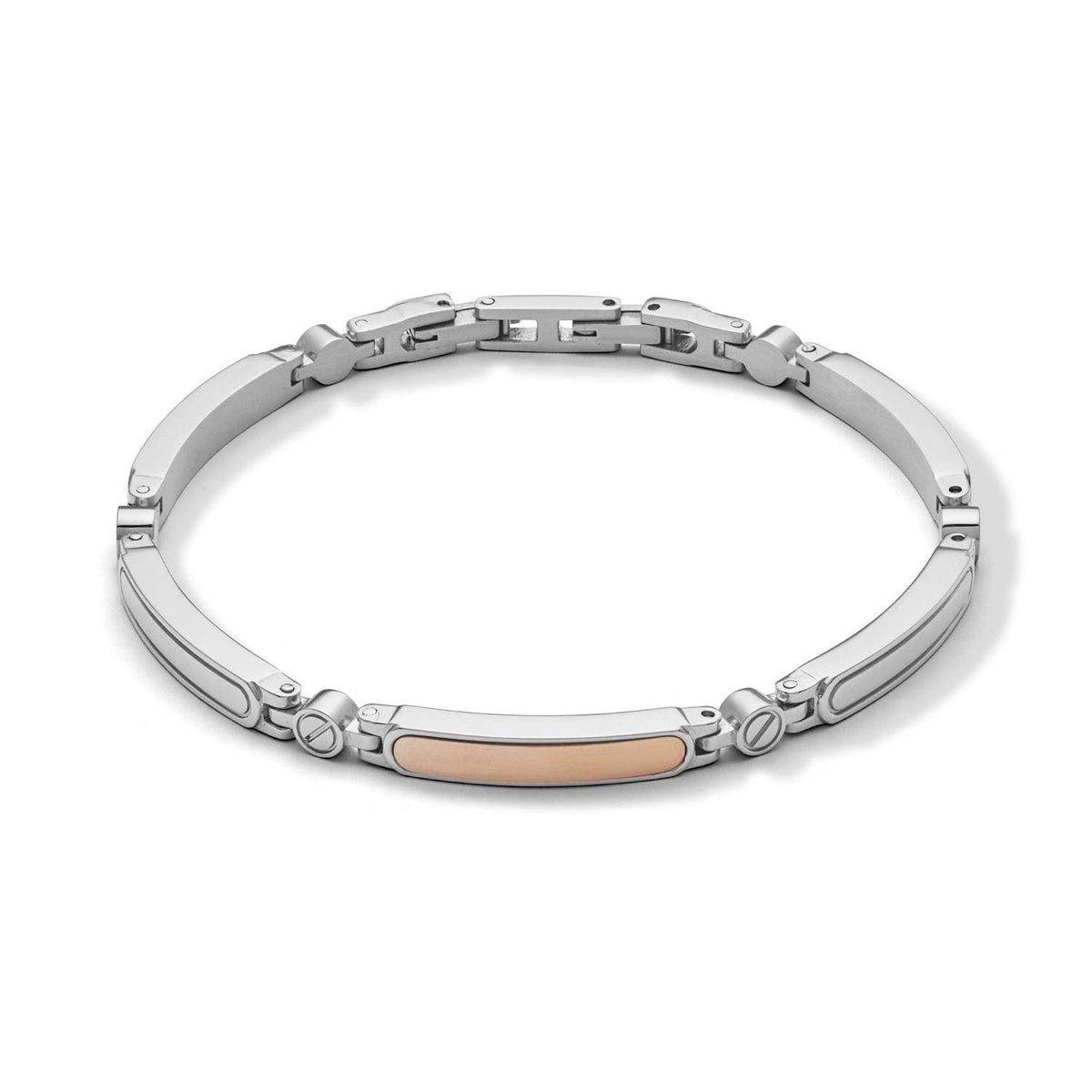 Comete Bracciale in Acciaio lucido e PVD rosè – UBR1010