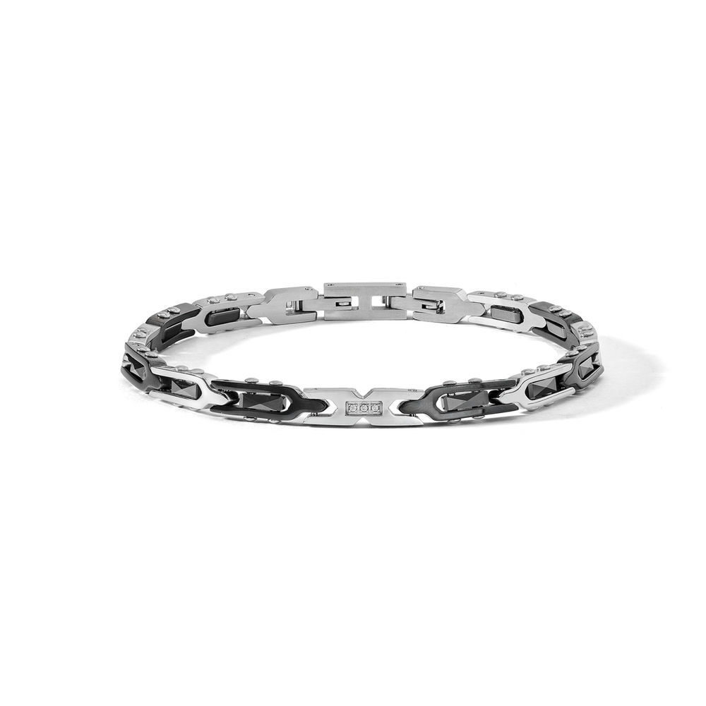Comete Bracciale in Acciaio, PVD nero, ceramica nera e Diamanti bianchi – UBR1288
