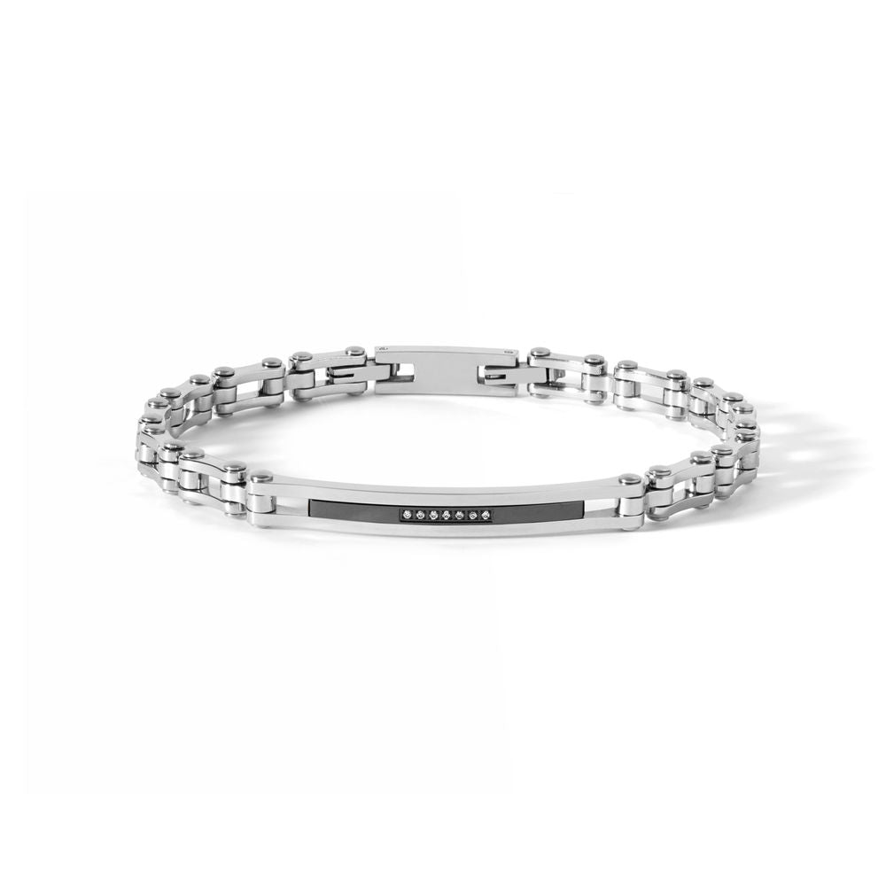 Comete Bracciale in Acciaio PVD nero e zirconi – UBR662N
