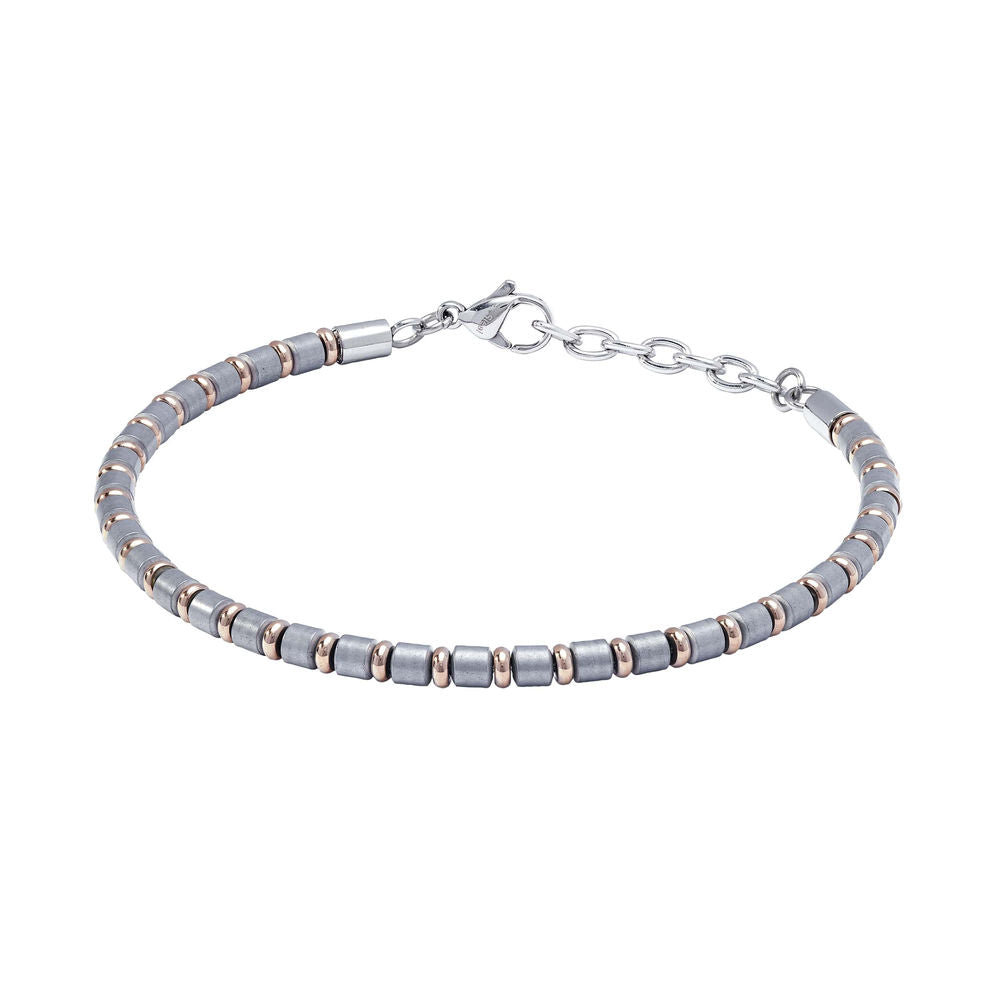 Comete Bracciale in Acciaio, PVD rosè e grigio con Ematite – UBR1145