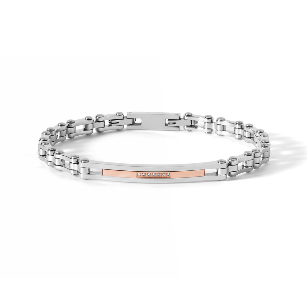 Comete Bracciale in Acciaio PVD rosè e zirconi – UBR662