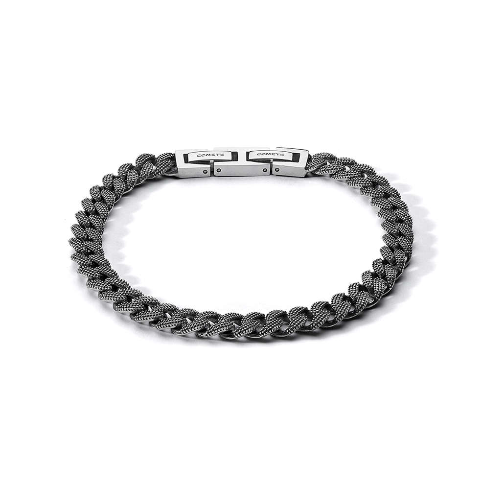 Comete Bracciale in Argento brunito e Acciaio – UBR1293