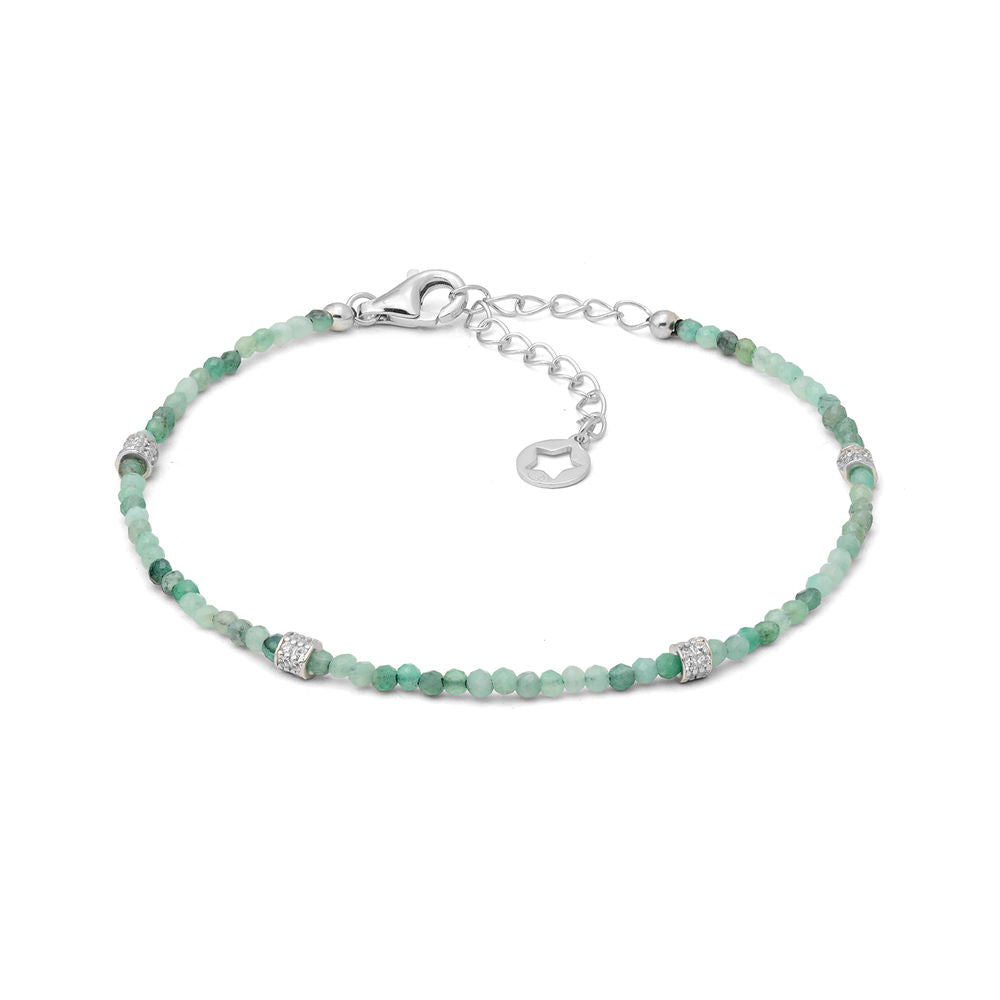 Comete Bracciale in Argento con radice di smeraldo e zirconi – BRA294