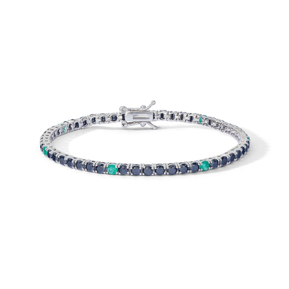 Comete Bracciale in Argento con zirconi verdi e neri – UBR1252