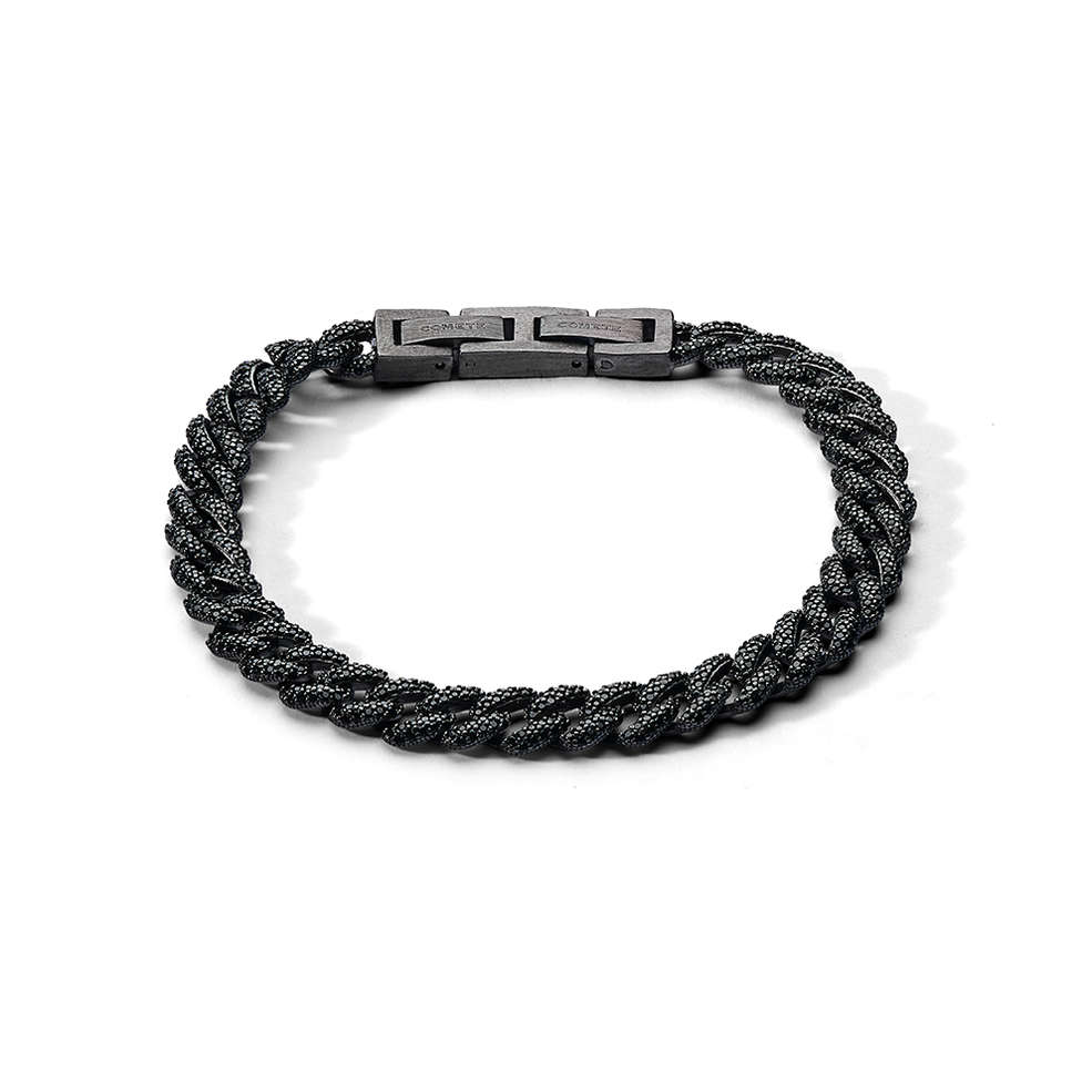Comete Bracciale in Argento rutenio, Acciaio PVD nero con zirconi neri – UBR1294