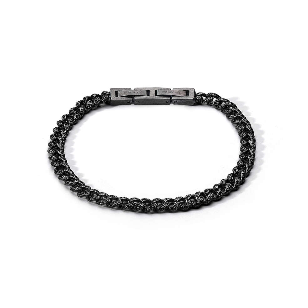 Comete Bracciale in Argento rutenio, Acciaio PVD nero, zirconi neri – UBR1291