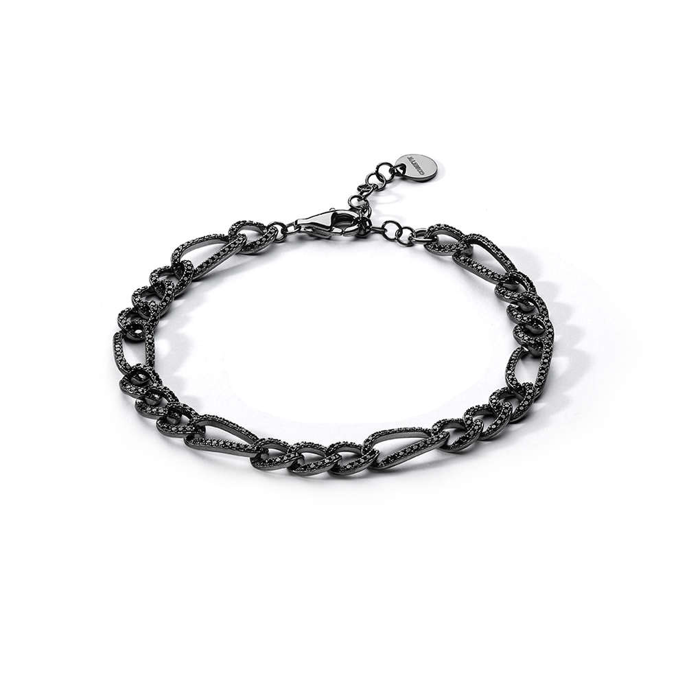 Comete Bracciale in Argento rutenio, zirconi neri – UBR1289