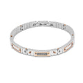 Comete Bracciale Module in Acciaio PVD rosè con diamanti neri – UBR1002