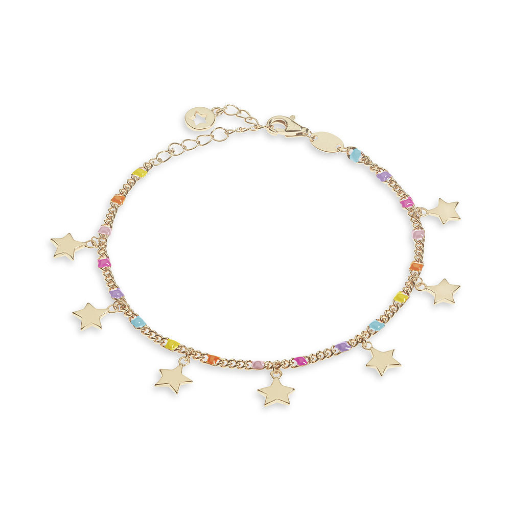 Comete Bracciale Talismano Stelle in Argento dorato e smalto multicolore – BRA249