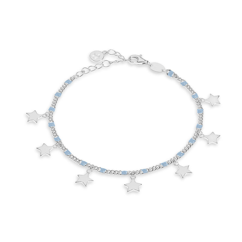 Comete Bracciale Talismano Stelle in Argento e smalto azzurro – BRA247