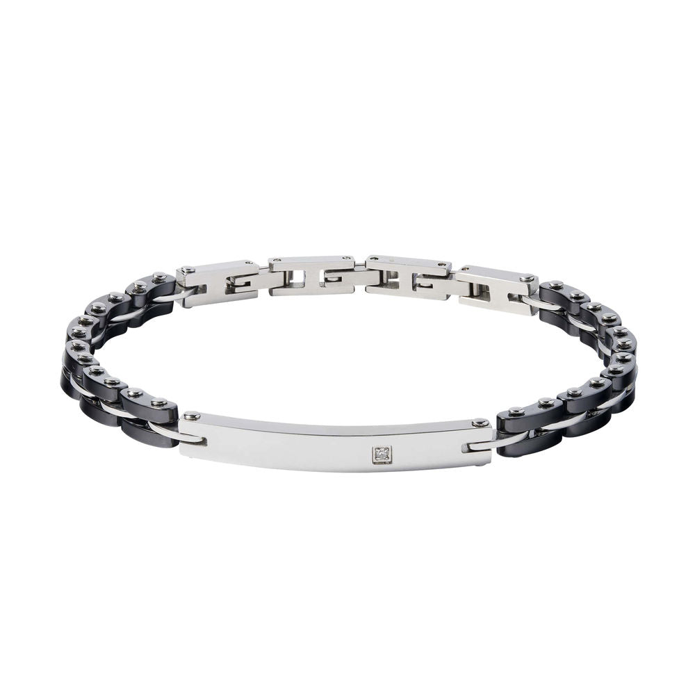 Comete Bracciale Tyres in Acciaio e ceramica nera – UBR1070