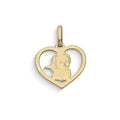 Comete Ciondolo a cuore con Angelo Custode in Oro giallo 9 kt – KCOB039