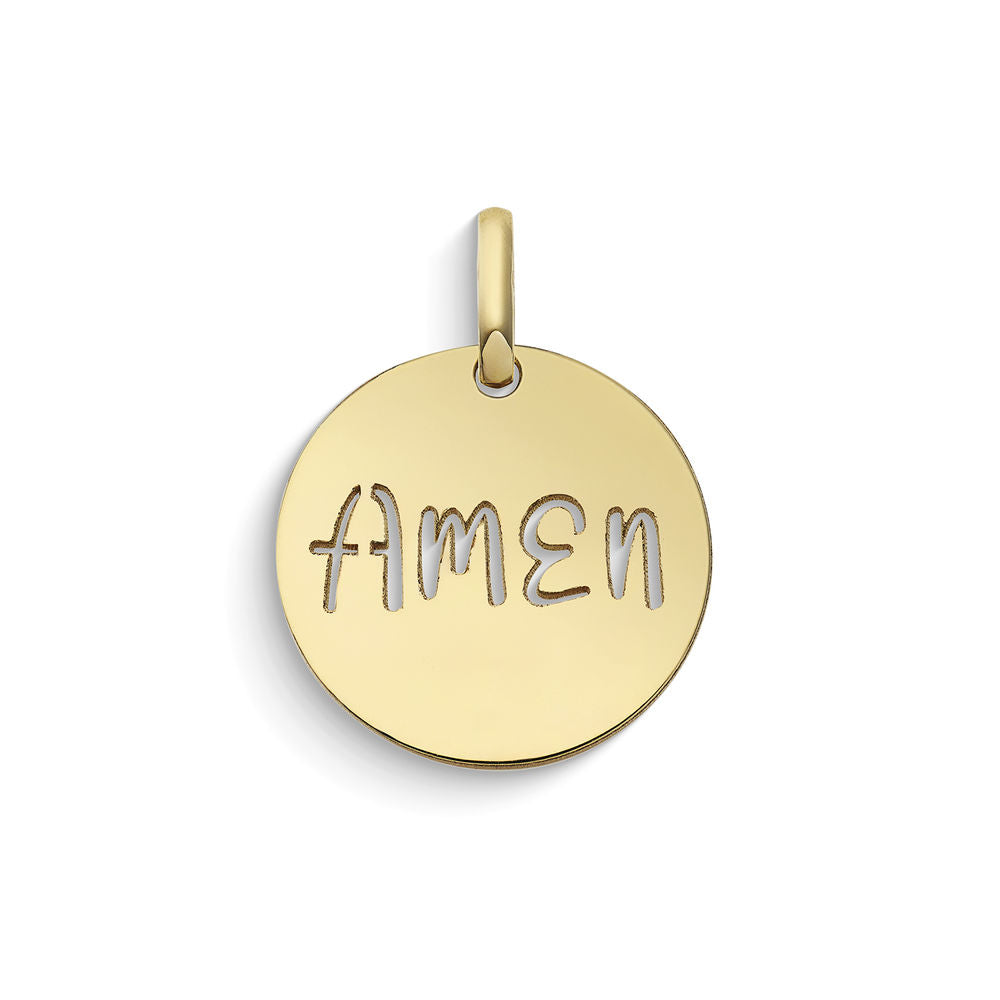 Comete Ciondolo Amen rotondo in Oro giallo 9 kt – KCOB008