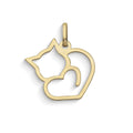 Comete Ciondolo Gattino a cuore in Oro giallo 9 kt – KCOB047