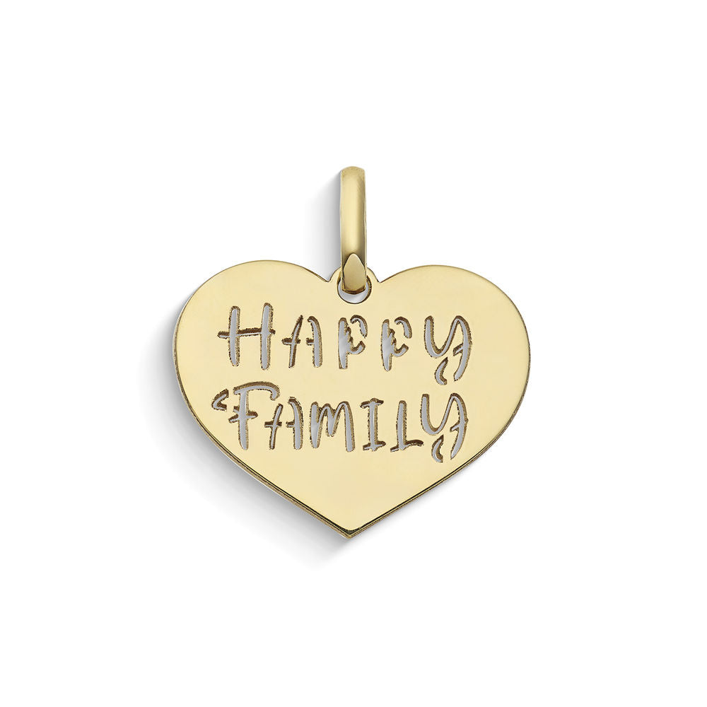 Comete Ciondolo Happy Family a cuore in Oro giallo 9 kt – KCOB012
