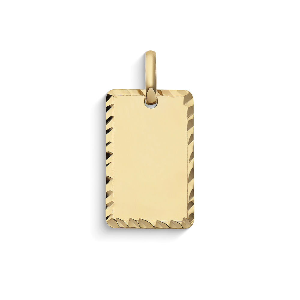Comete Ciondolo personalizzabile rettangolare in Oro giallo 9 kt – KCOB003