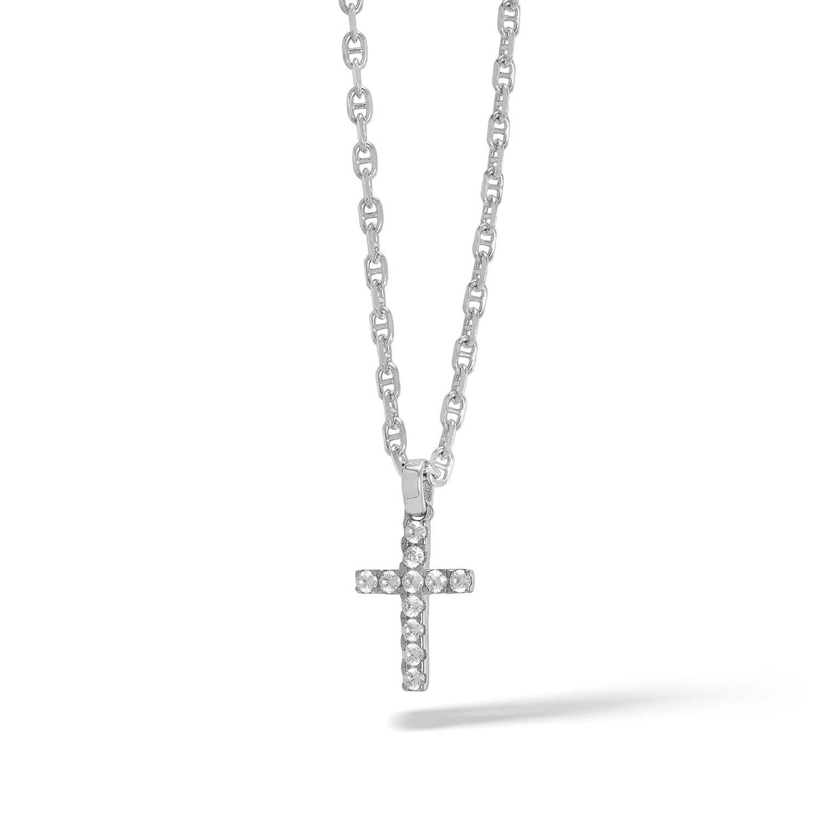 Comete Collana Croce in Argento con zirconi bianchi Small – UGL727