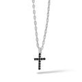 Comete Collana Croce in Argento con zirconi neri Small – UGL728