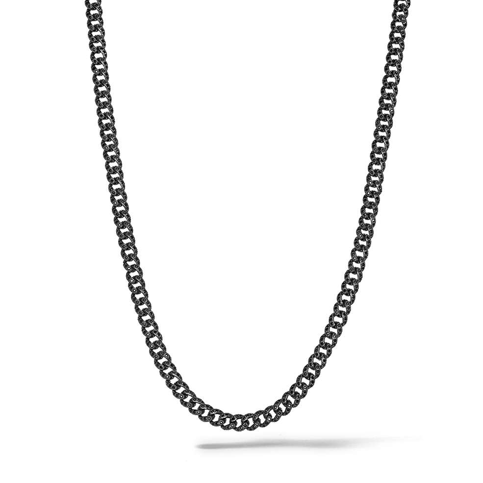 Comete Collana in Argento rutenio, Acciaio PVD nero, zirconi neri – UGL767