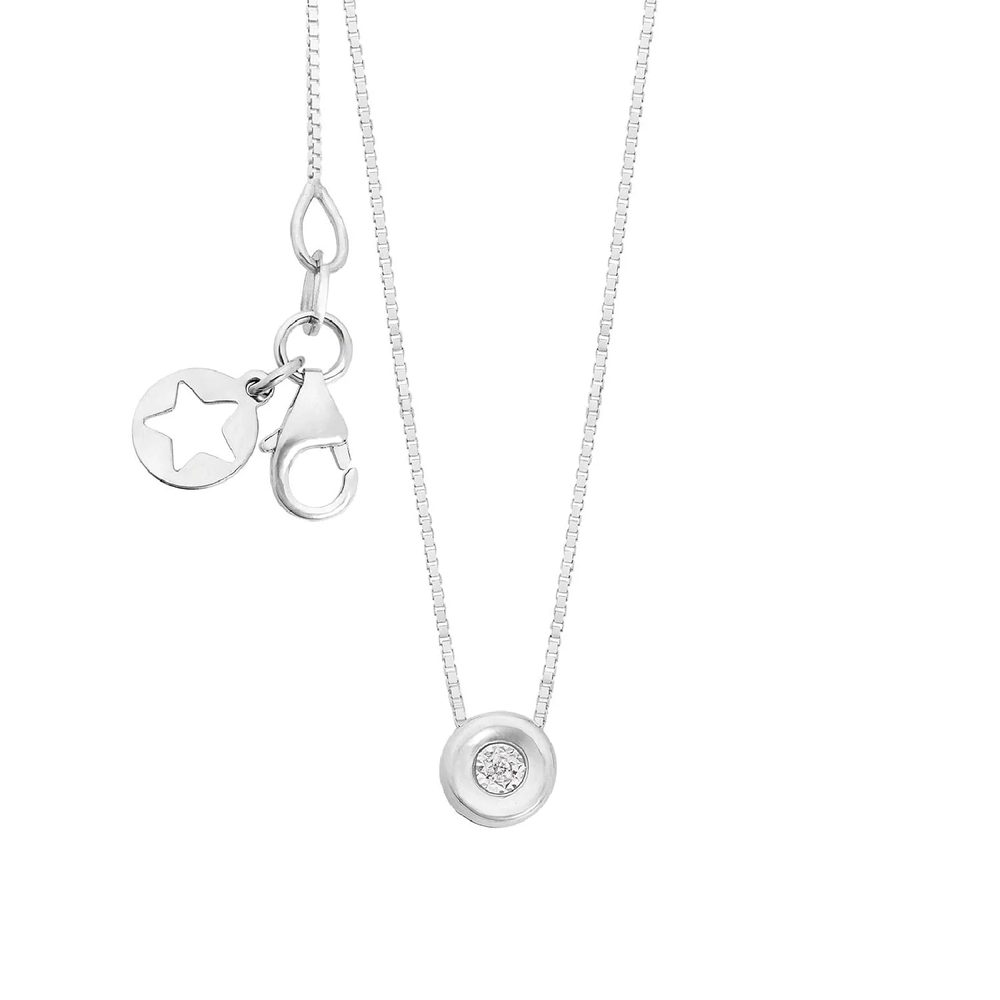 Comete Girocollo punto luce con castone in Oro 9KT e Diamante bianco – KGLB1403