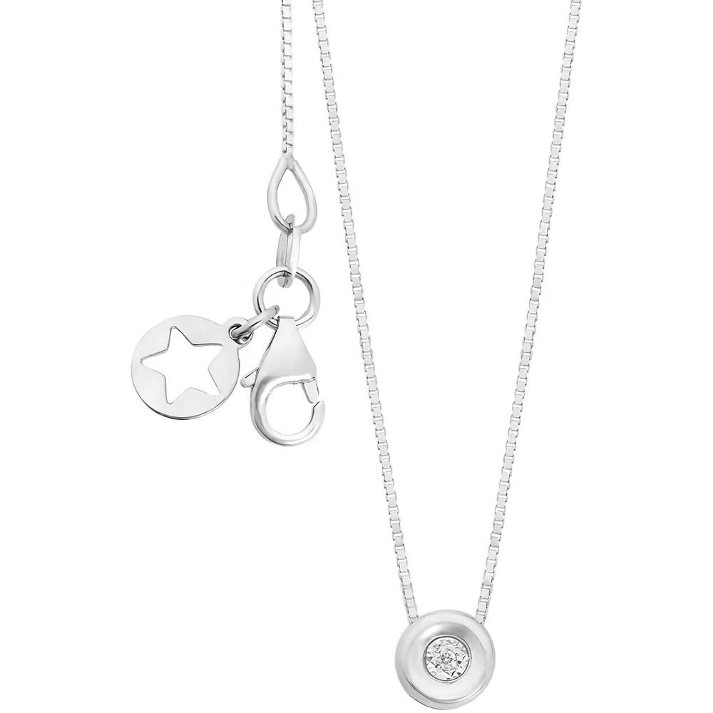 Comete Girocollo punto luce con castone in Oro 9KT e Diamante bianco – KGLB1404