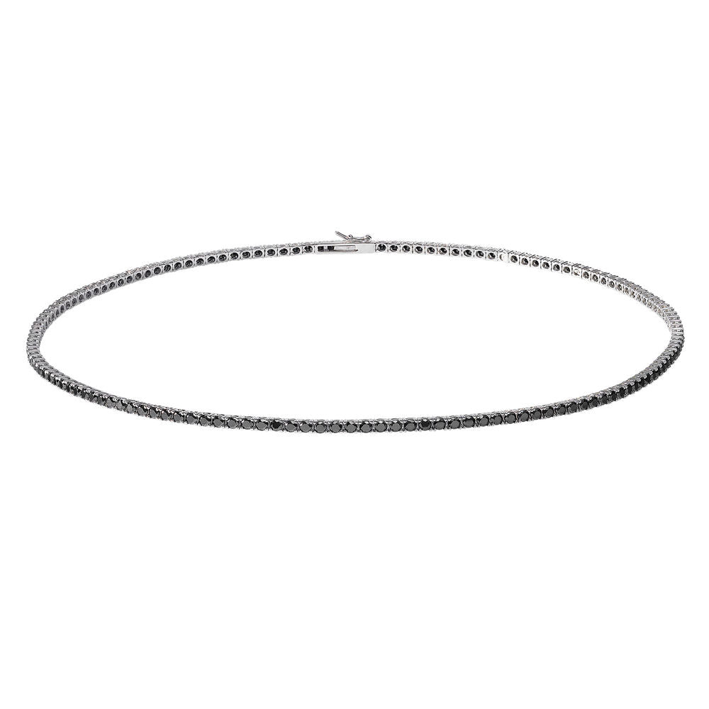 Comete Collana Tennis in Argento con zirconi neri – UGL738