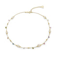 Comete Collana Trilogy in Argento dorato con perle d'acqua dolce e cristalli multicolor – GLA276
