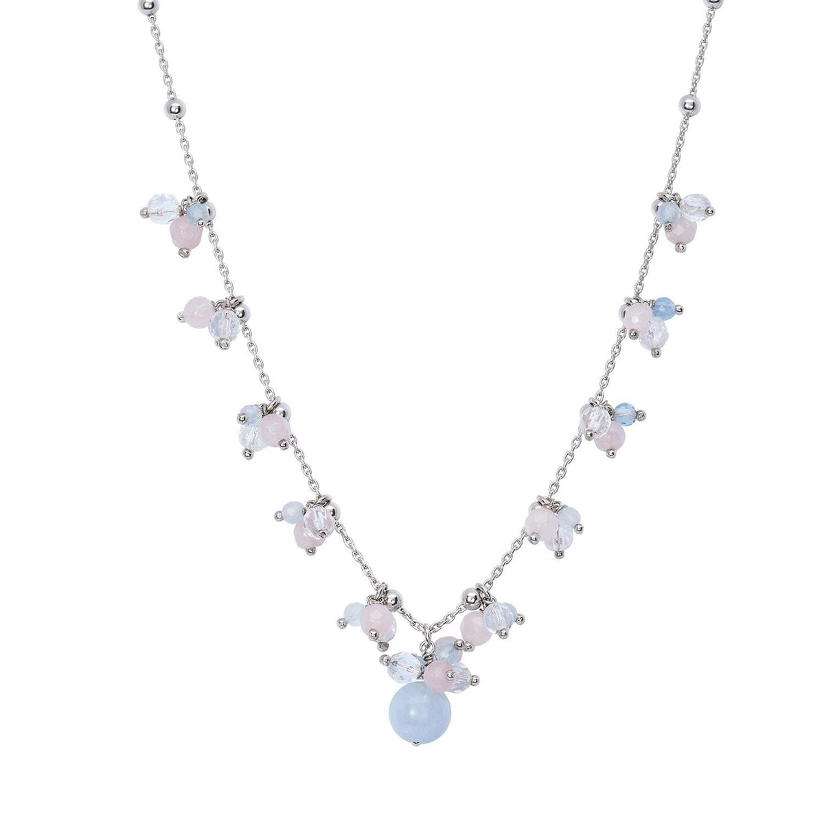 Comete Girocollo Argento Acquamarina – GLA273