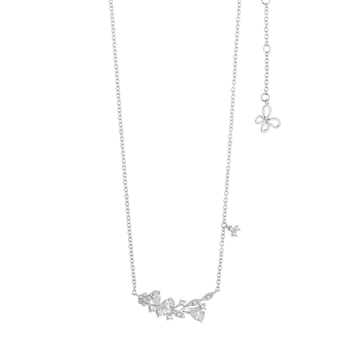 Comete Girocollo Farfalla in Argento con zirconi bianchi – GLA160