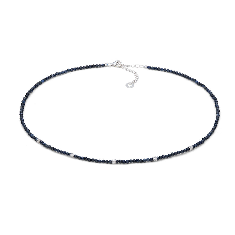 Comete Girocollo in Argento con radice di zaffiro blu e zirconi – GLA292