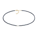 Comete Girocollo in Argento con zaffiro blu e perla – GLA297