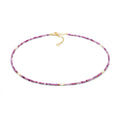 Comete Girocollo in Argento dorato con radice di rubino e perle – GLA291