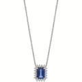 Comete Girocollo in Oro 18KT, Diamanti bianchi e Zaffiro blu ottagonale – GLB1662