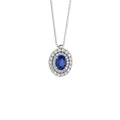 Comete Girocollo in Oro 18KT, Diamanti bianchi e Zaffiro blu ovale – GLB1474