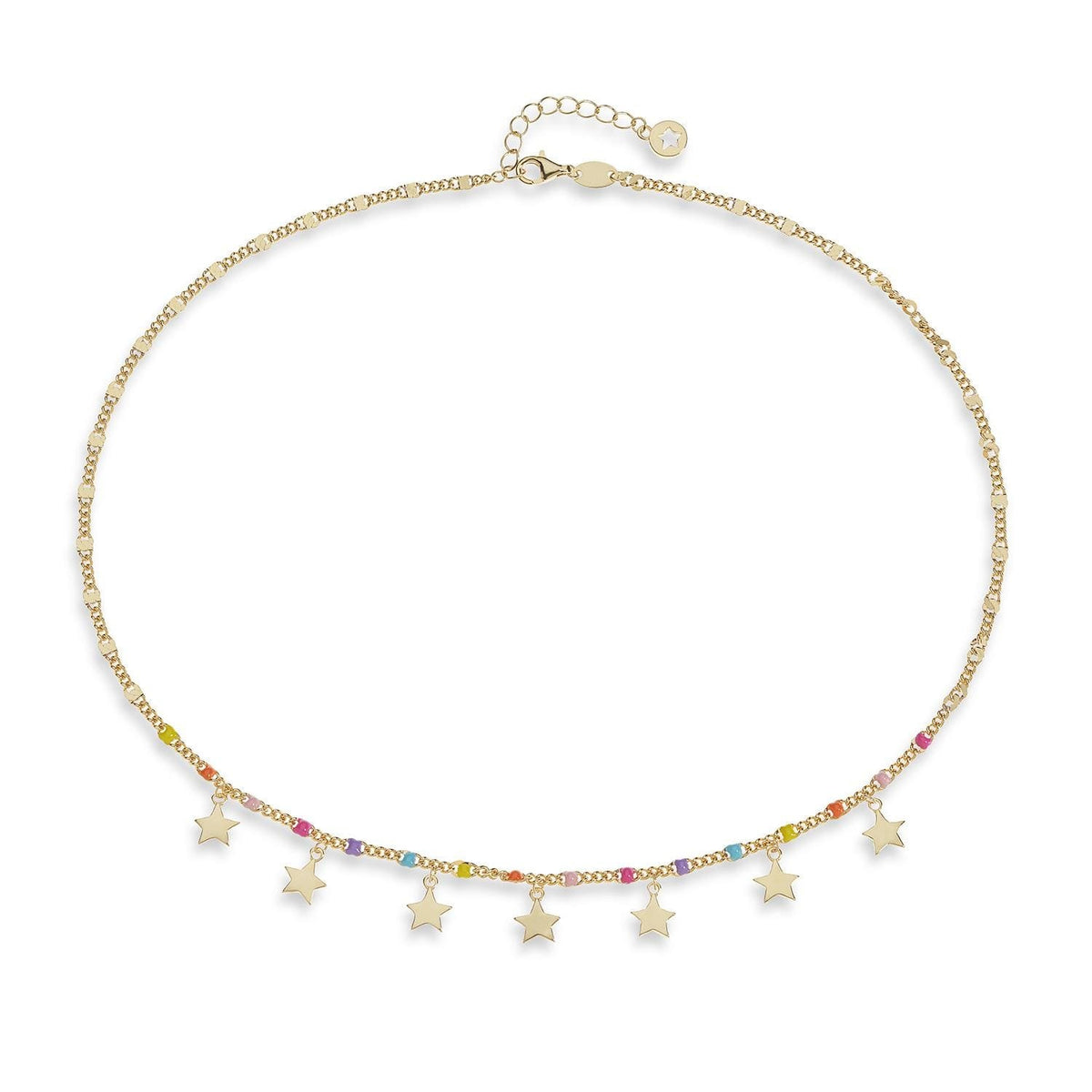 Comete Girocollo Stella in Argento dorato con smalto multicolore – GLA254