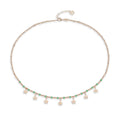 Comete Girocollo Stella in Argento rosè con smalto verde – GLA253