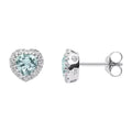 Comete Orecchini cuore in Oro 18KT, Diamanti bianchi e Acquamarina – ORQ251