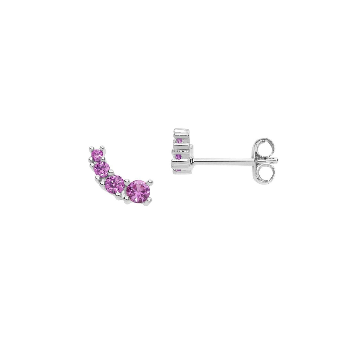 Comete Orecchini in Argento con cristalli rosa – ORA143