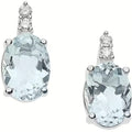Comete Orecchini in Oro 18KT, Diamanti bianchi e Acquamarina ovale – ORQ231