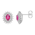 Comete Orecchini in Oro 18KT, Diamanti bianchi e Rubini ovali – ORB1057