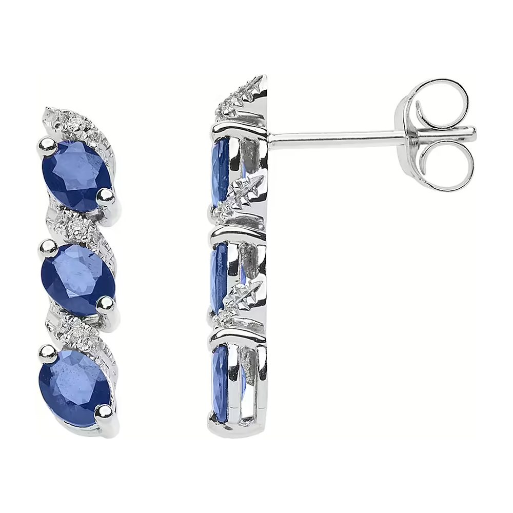 Comete Orecchini trilogy in Oro 18KT, Zaffiri blu e Diamanti bianchi – ORB1088