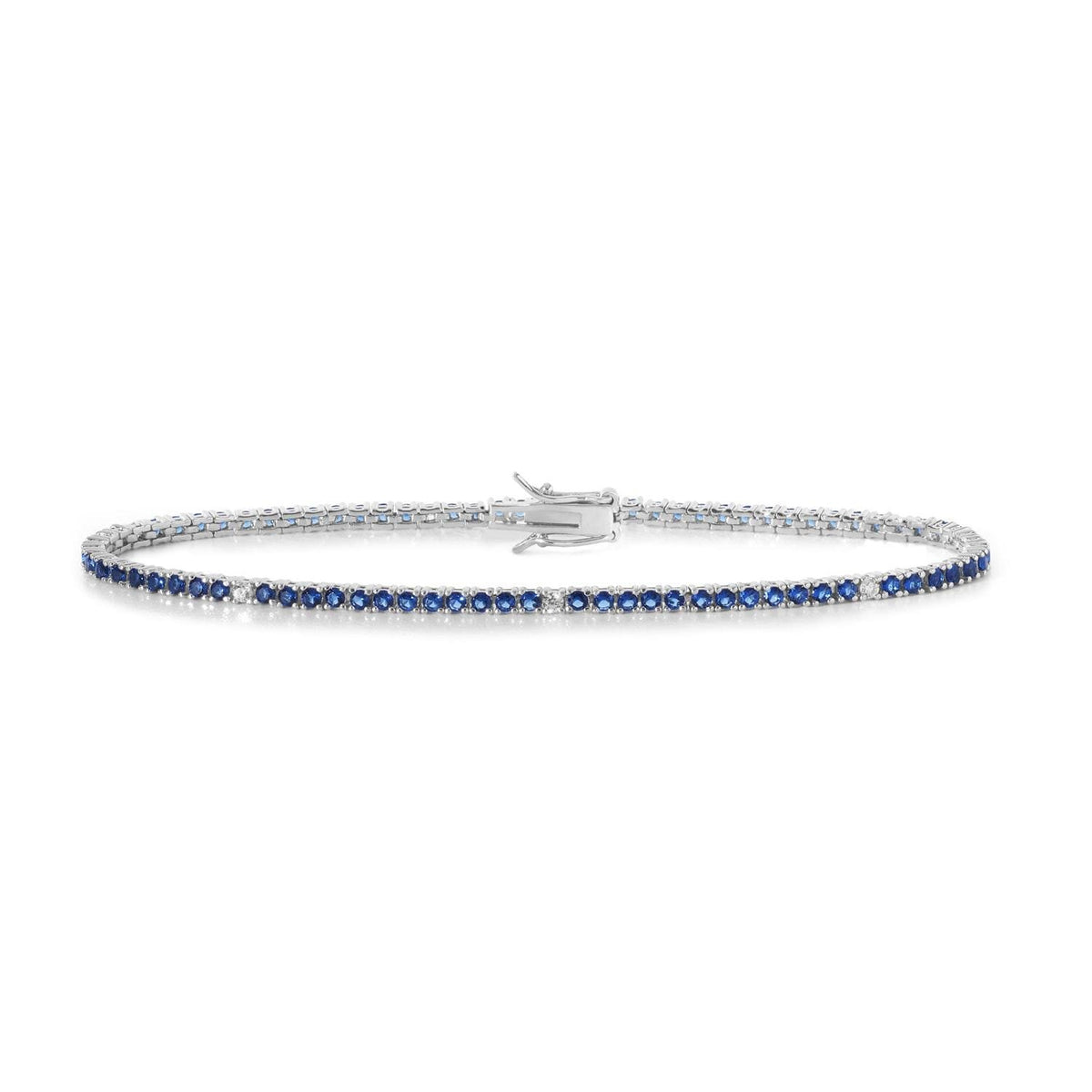 Comete Tennis in Argento e cristalli blu e bianchi – BRA174
