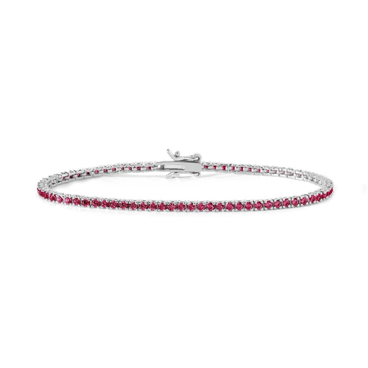Comete Tennis in Argento e cristalli color rubino – BRA172