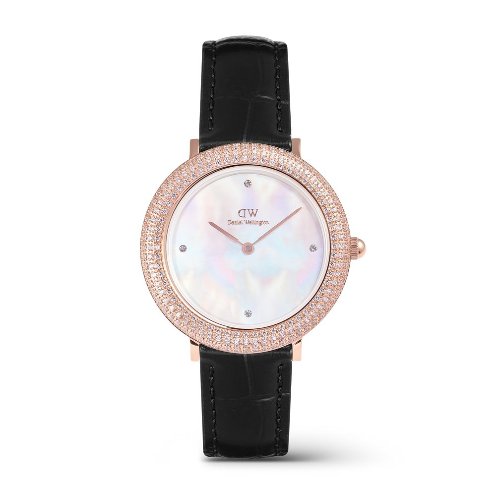 Daniel Wellington | Crystalline Bezel Black Croc Rose Gold