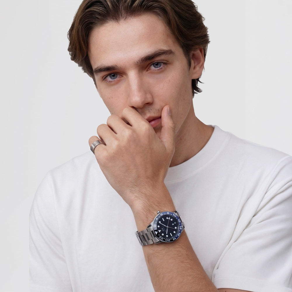 Daniel Wellington | Iconic GMT Link Black Blue Ceramic Bezel Silver – foto 2